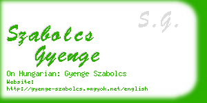 szabolcs gyenge business card